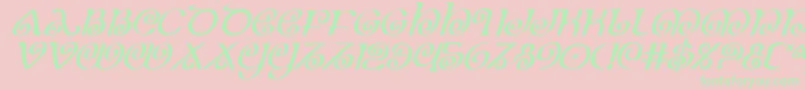 TheShireItalic-Schriftart – Grüne Schriften auf rosa Hintergrund