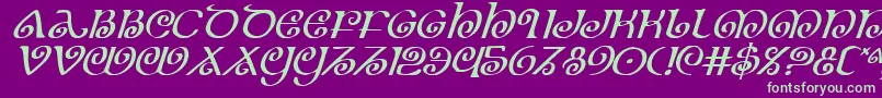 TheShireItalic Font – Green Fonts on Purple Background