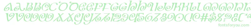 Fonte TheShireItalic – fontes verdes em um fundo branco