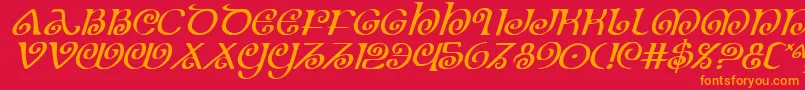 TheShireItalic Font – Orange Fonts on Red Background