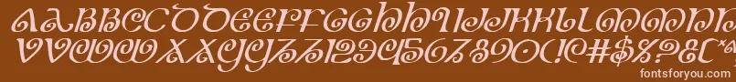 Шрифт TheShireItalic – розовые шрифты на коричневом фоне