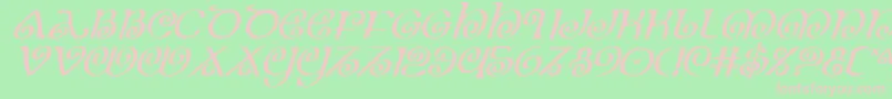 TheShireItalic-fontti – vaaleanpunaiset fontit vihreällä taustalla