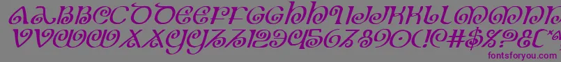 Шрифт TheShireItalic – фиолетовые шрифты на сером фоне