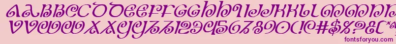 TheShireItalic-fontti – violetit fontit vaaleanpunaisella taustalla