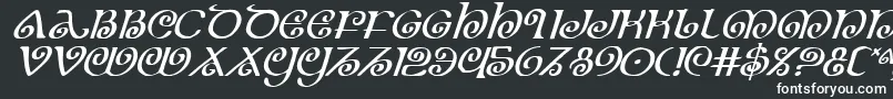 フォントTheShireItalic – 黒い背景に白い文字