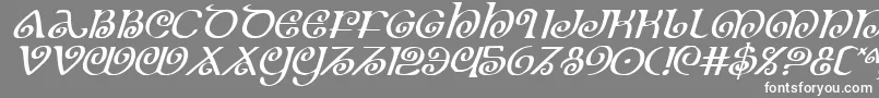 Czcionka TheShireItalic – białe czcionki na szarym tle