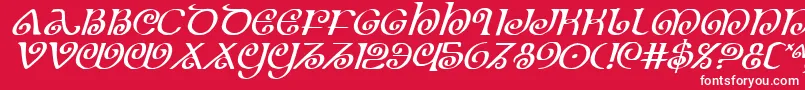 フォントTheShireItalic – 赤い背景に白い文字