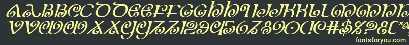 Fonte TheShireItalic – fontes amarelas em um fundo preto