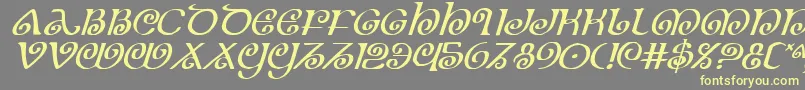 Шрифт TheShireItalic – жёлтые шрифты на сером фоне