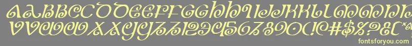 Czcionka TheShireItalic – żółte czcionki na szarym tle