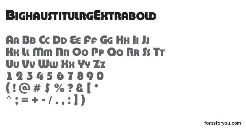 Schriftart BighaustitulrgExtrabold – Alphabet, Zahlen, spezielle Symbole
