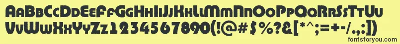 BighaustitulrgExtrabold-Schriftart – Schwarze Schriften auf gelbem Hintergrund
