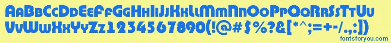 BighaustitulrgExtrabold Font – Blue Fonts on Yellow Background
