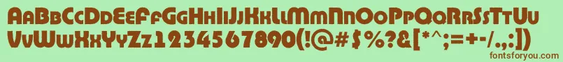 Шрифт BighaustitulrgExtrabold – коричневые шрифты на зелёном фоне