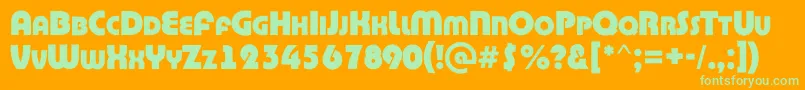 BighaustitulrgExtrabold Font – Green Fonts on Orange Background