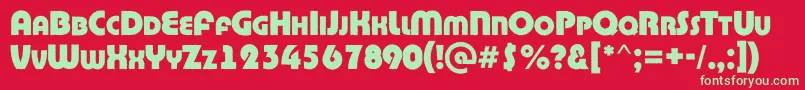 BighaustitulrgExtrabold Font – Green Fonts on Red Background