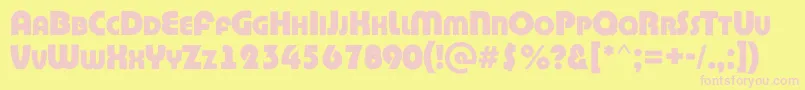 BighaustitulrgExtrabold Font – Pink Fonts on Yellow Background