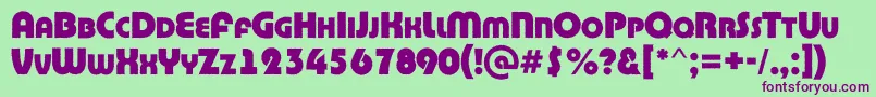 BighaustitulrgExtrabold Font – Purple Fonts on Green Background