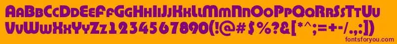 BighaustitulrgExtrabold Font – Purple Fonts on Orange Background