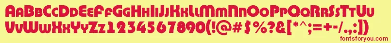 BighaustitulrgExtrabold Font – Red Fonts on Yellow Background