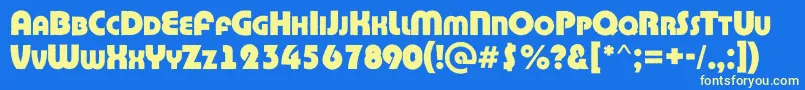 Шрифт BighaustitulrgExtrabold – жёлтые шрифты на синем фоне