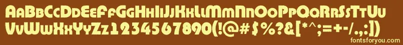 BighaustitulrgExtrabold Font – Yellow Fonts on Brown Background