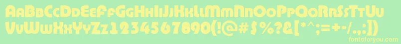 BighaustitulrgExtrabold Font – Yellow Fonts on Green Background