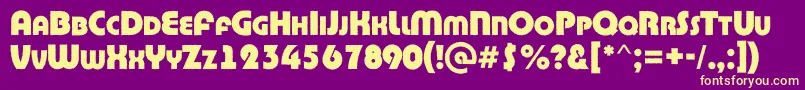BighaustitulrgExtrabold Font – Yellow Fonts on Purple Background