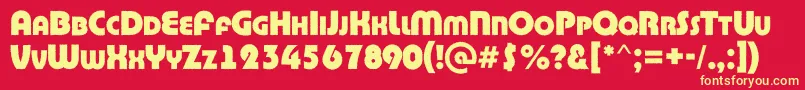 BighaustitulrgExtrabold Font – Yellow Fonts on Red Background