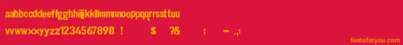 Dirt2 Stickler Font – Orange Fonts on Red Background