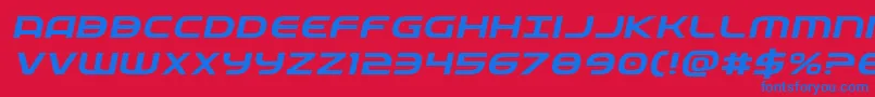 Fedserviceexpital Font – Blue Fonts on Red Background