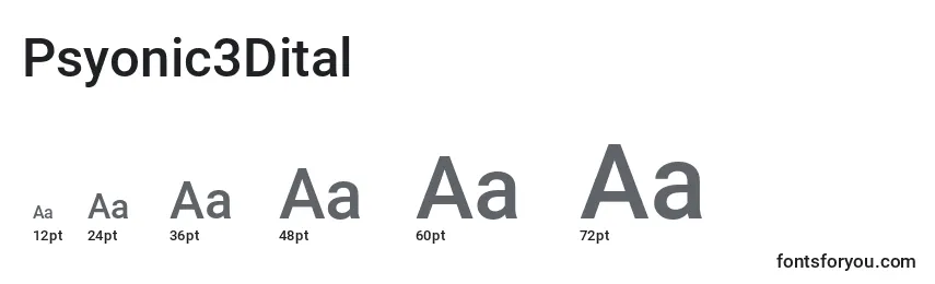 Psyonic3Dital Font Sizes
