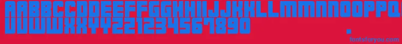 M23 Font – Blue Fonts on Red Background
