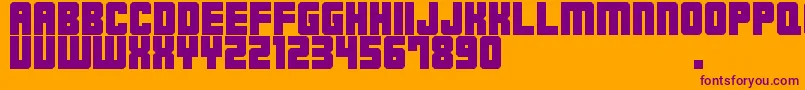 フォントM23 – オレンジの背景に紫のフォント