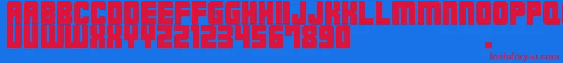 M23 Font – Red Fonts on Blue Background