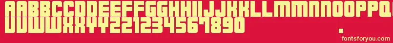 M23 Font – Yellow Fonts on Red Background