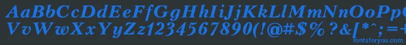 KudriashovBoldItalic Font – Blue Fonts on Black Background