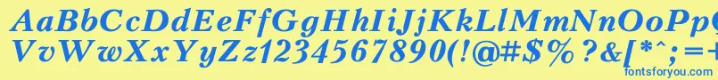 KudriashovBoldItalic Font – Blue Fonts on Yellow Background