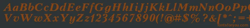 KudriashovBoldItalic Font – Brown Fonts on Black Background