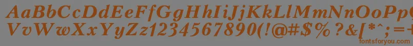 KudriashovBoldItalic Font – Brown Fonts on Gray Background