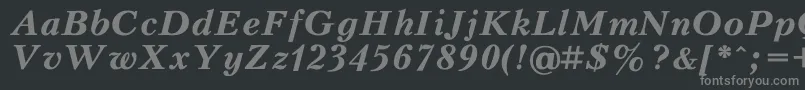 KudriashovBoldItalic Font – Gray Fonts on Black Background