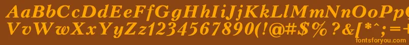 KudriashovBoldItalic Font – Orange Fonts on Brown Background