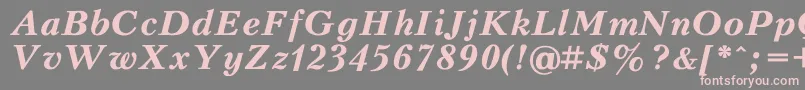 KudriashovBoldItalic Font – Pink Fonts on Gray Background