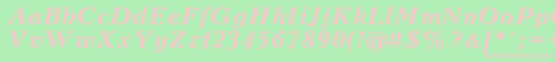 KudriashovBoldItalic Font – Pink Fonts on Green Background