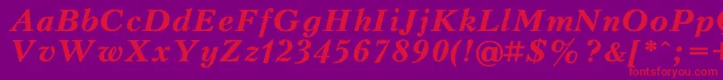 KudriashovBoldItalic-Schriftart – Rote Schriften auf violettem Hintergrund