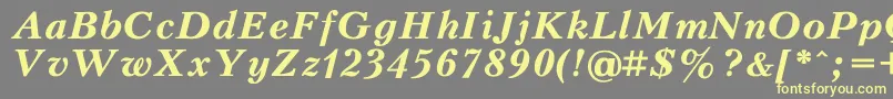 KudriashovBoldItalic Font – Yellow Fonts on Gray Background