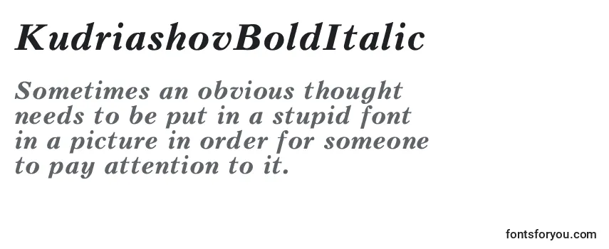 KudriashovBoldItalic Font