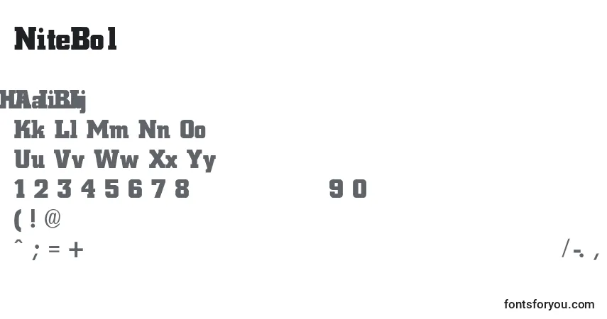 Fuente NiteBoldBold - alfabeto, números, caracteres especiales