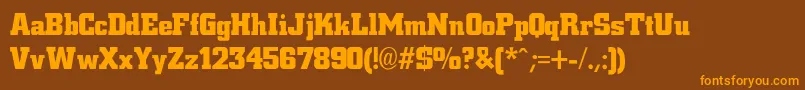 NiteBoldBold Font – Orange Fonts on Brown Background