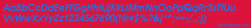 AvignonDemiitalic Font – Blue Fonts on Red Background